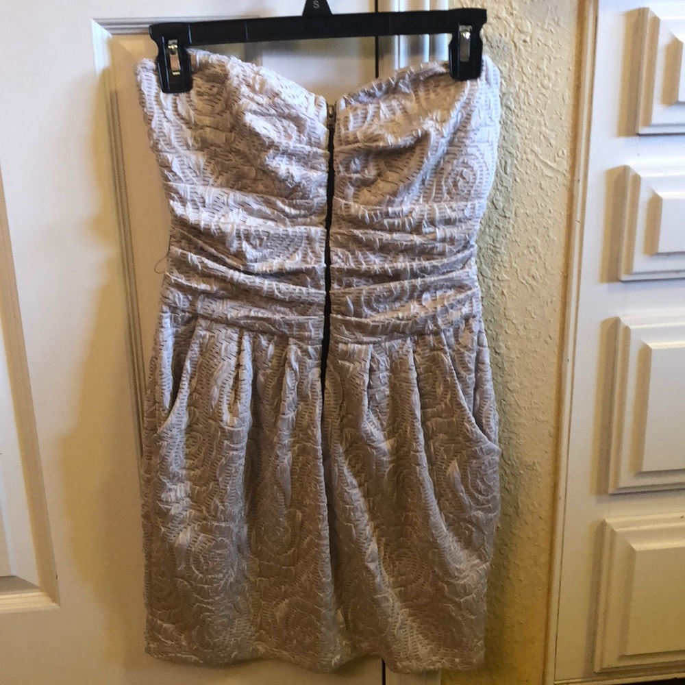 Cream dress with front zipper